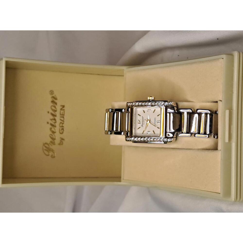 NOS Precision by Gruen GR3033 Watch | Crystal Tank | Two-Tone |New Battery & Box